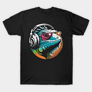 Gamer Iguana Music Lover T-Shirt